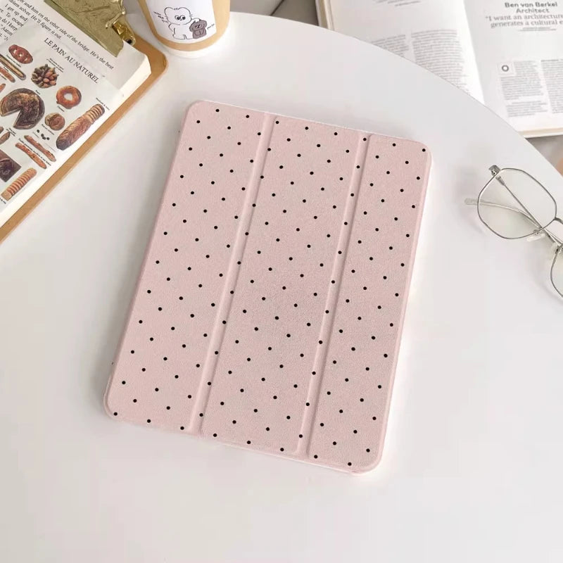 Black Polka Dots Case for iPad