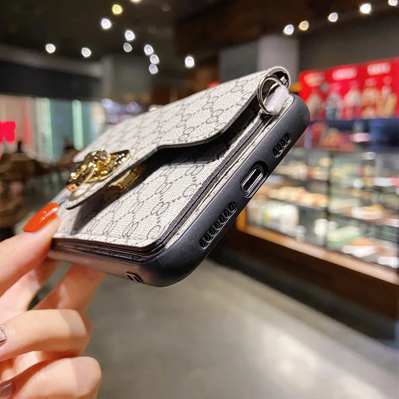 Luxury Leather Crossbody Wallet Phone Case Bag for iPhone