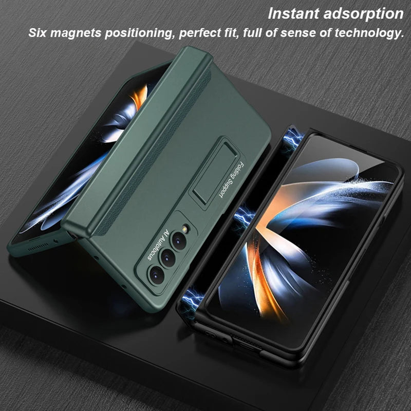 Armor Magnetic Hinge Cover Case with Stand - Galaxy Z Fold