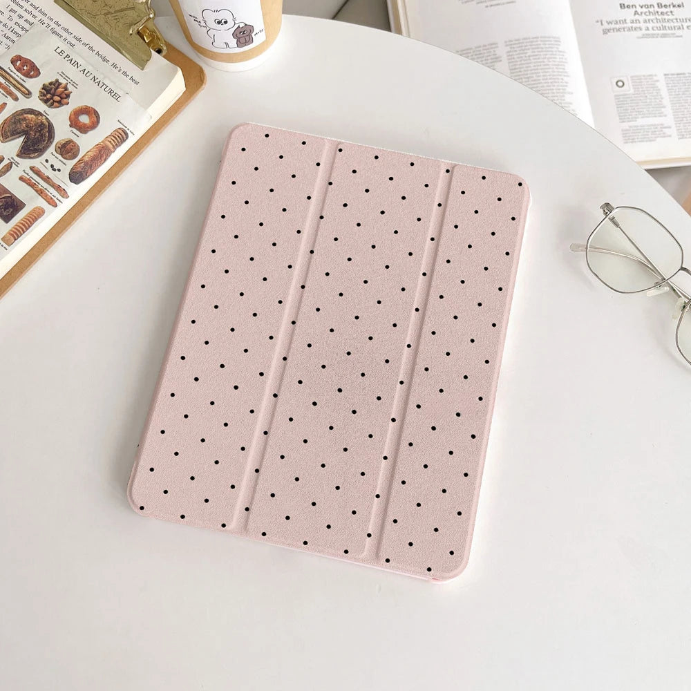 Black Polka Dots Case for iPad
