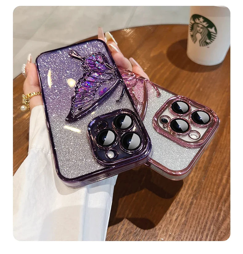 Luxury 3D Glitter Butterfly Quicksand Case