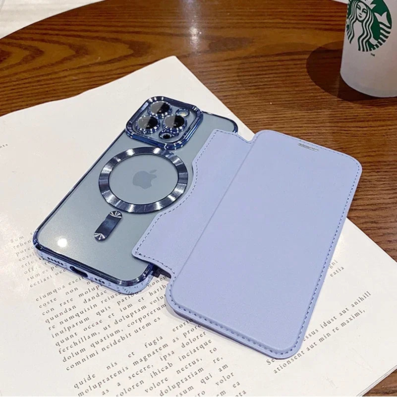 Flip Leather Magnetic Case for iPhone