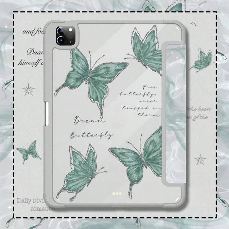 Water Wave Butterfly Case For iPad