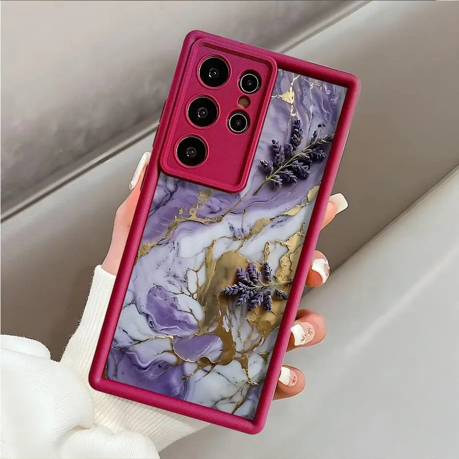 Flower Marble Phone Case for Samsung