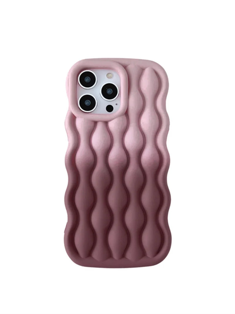 3D Wavy Gradient Dual Color Phone Case for iPhone