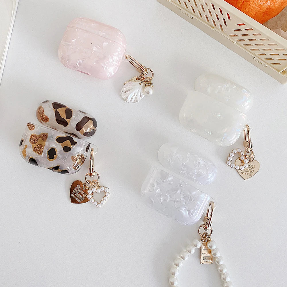 Luxury Pearl Case for Airpods with Keychain