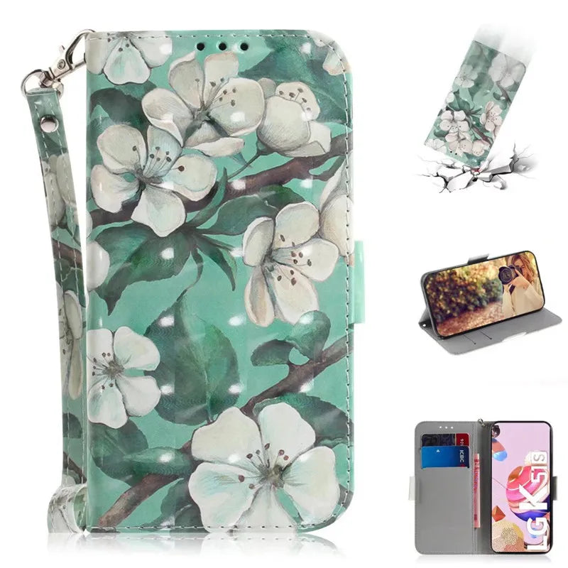 Magnetic Geometric Textile Pattern Wallet Case for Galaxy