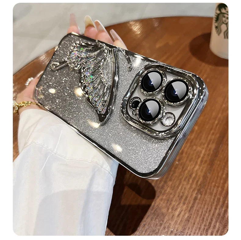 Luxury 3D Glitter Butterfly Quicksand Case
