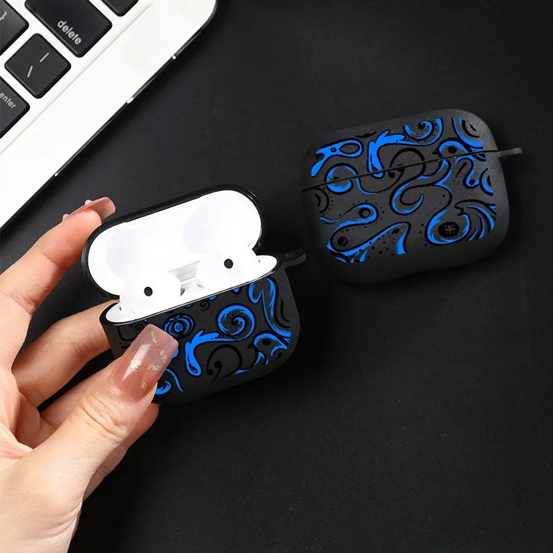 Cool Blue Pattern Apple Airpods Case