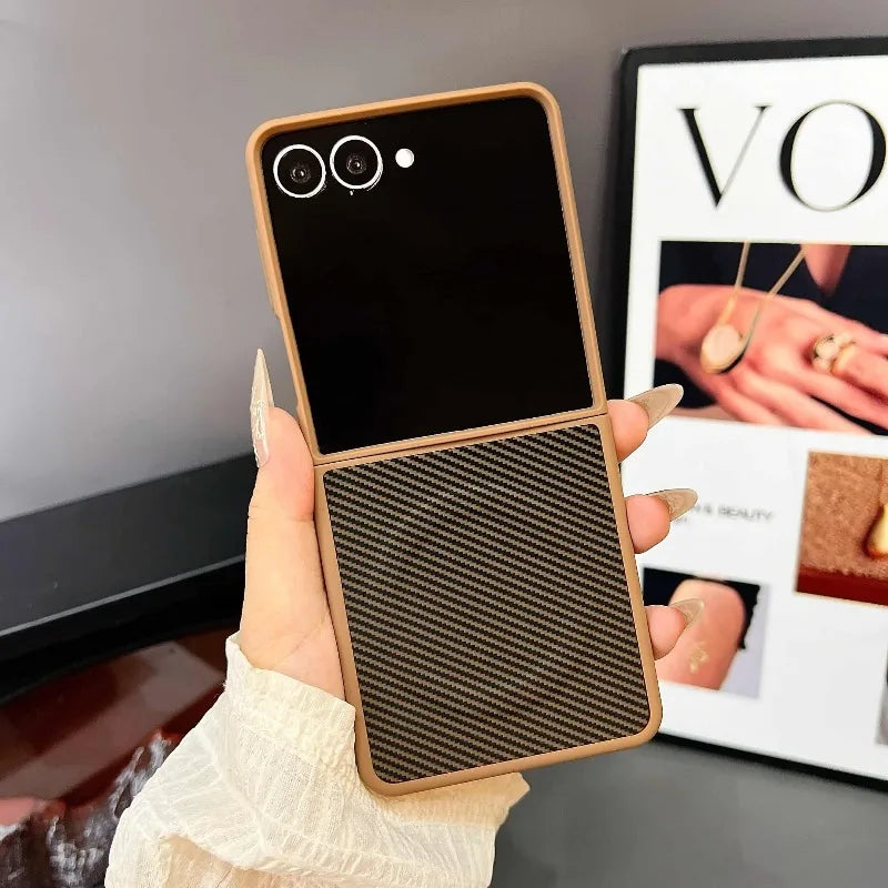 Carbon Fiber Textured Magnetic Phone Case for Samsung Z Flip