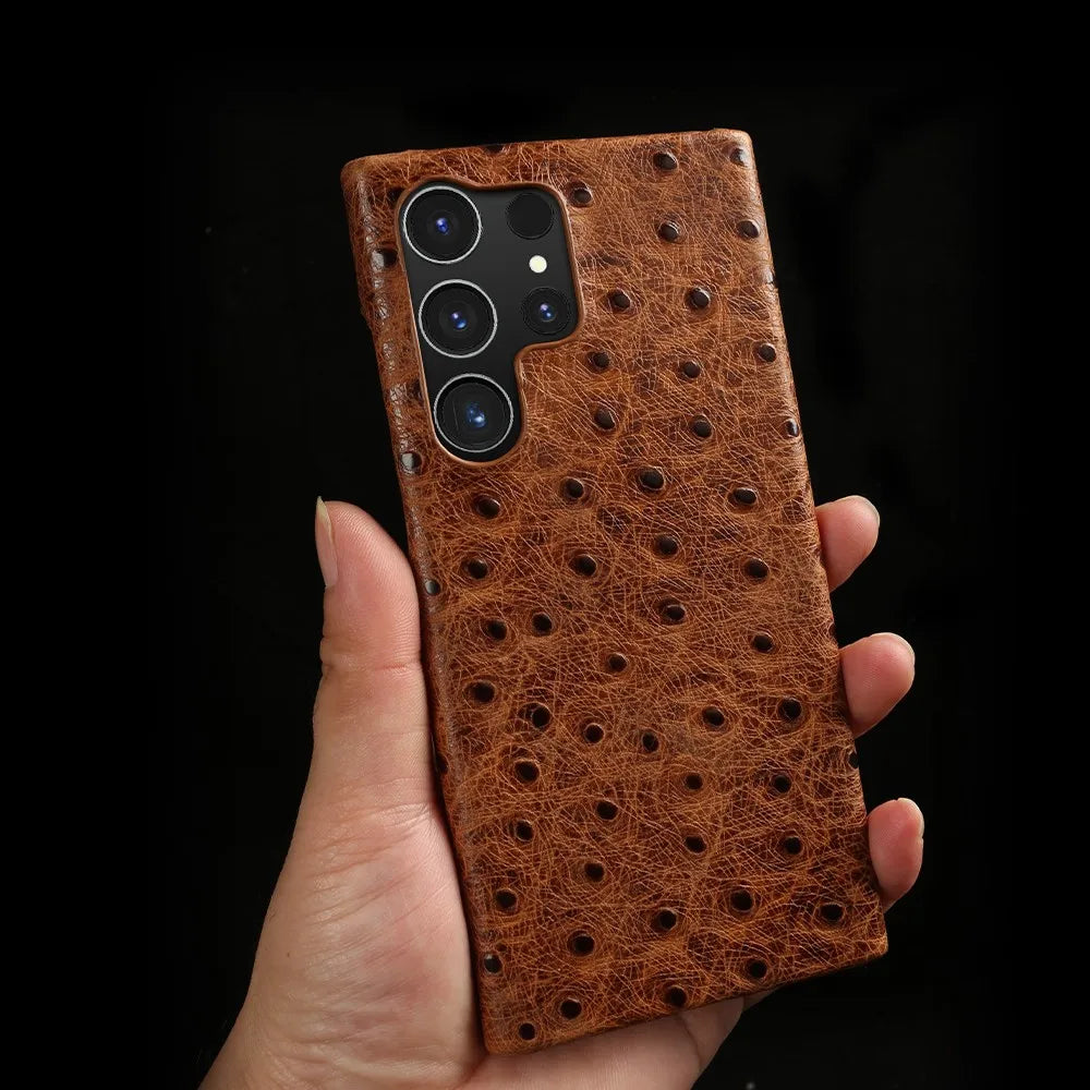 Ostrich Genuine Leather Case for Samsung