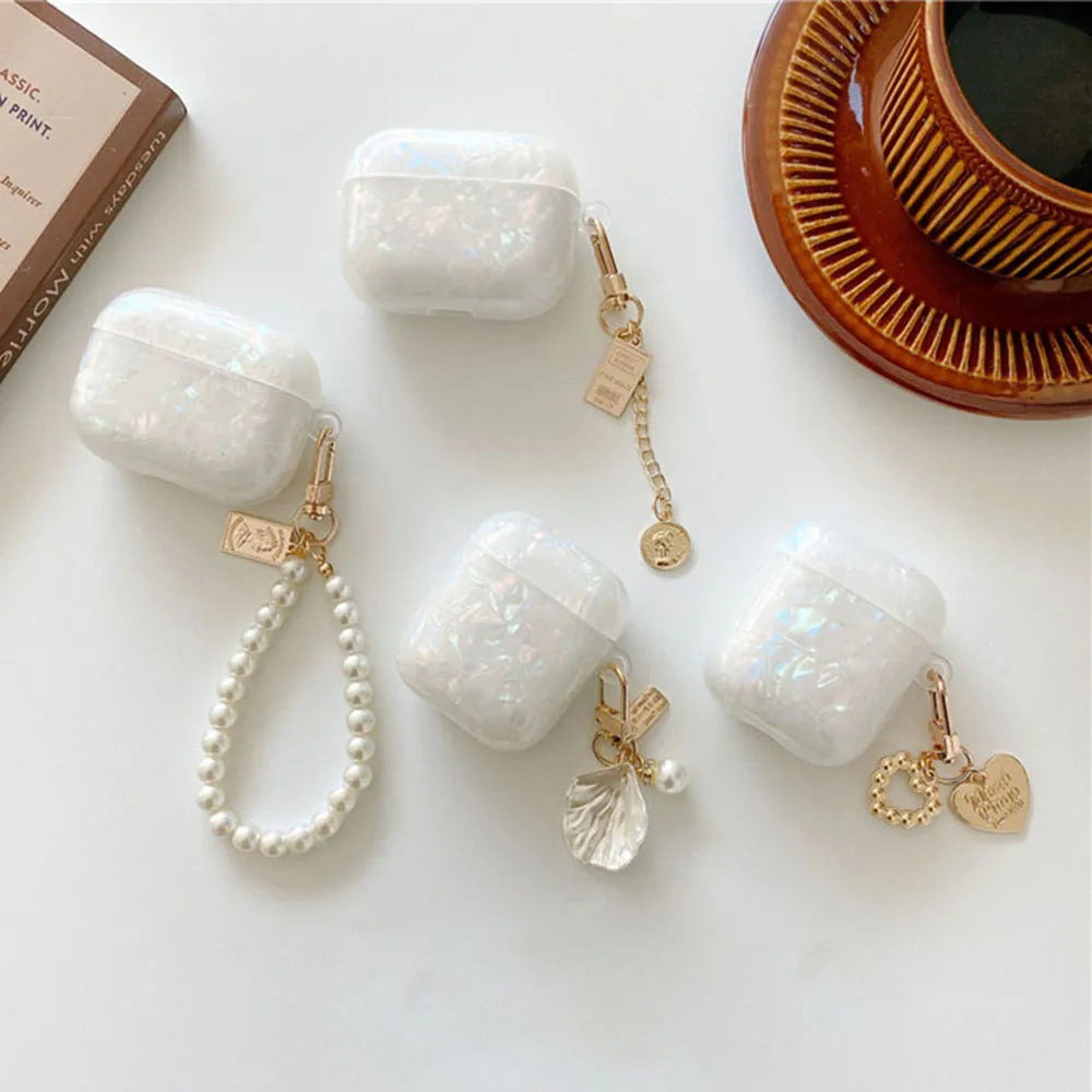 Luxury Pearl Case for Airpods with Keychain
