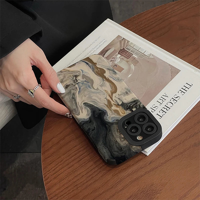 Black Style Gradient Watercolor Phone Case For iPhone