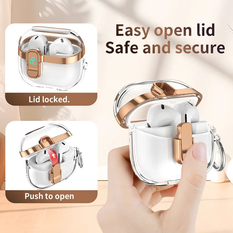 Transparent Lock Buckle Electroplating Case for Samsung Galaxy Buds