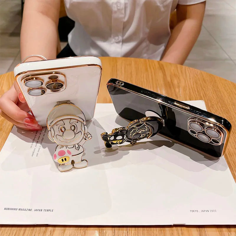 Super Marios Plating Holder Phone Case For Galaxy