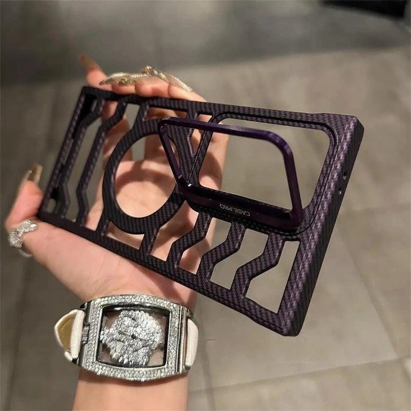 Frameless Carbon Fiber Magnetic Phone Case For Samsung