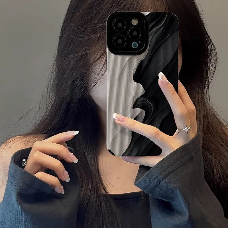 Retro Black & White Shockproof iPhone Case