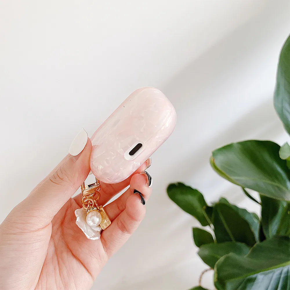 Luxury Pearl Case for Airpods with Keychain