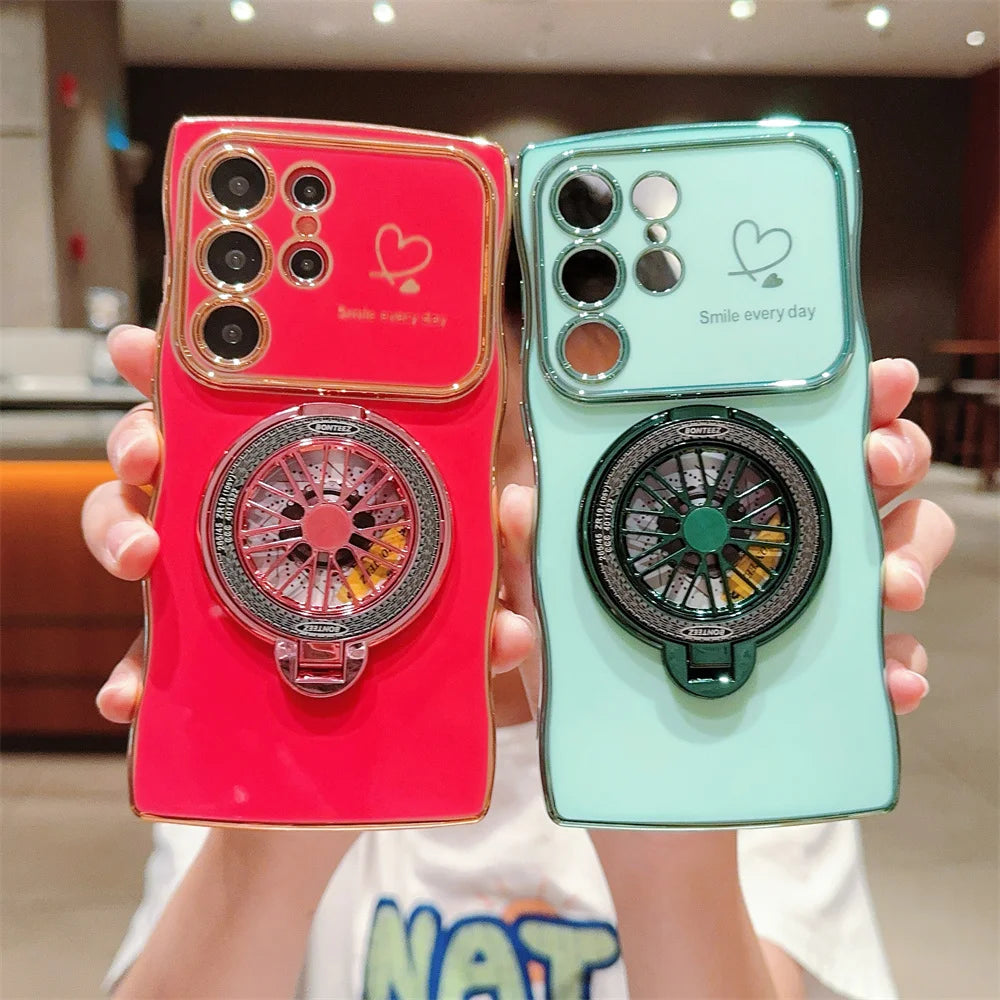 Gyroscope Rotating Bracket Wave Frame Case for Samsung
