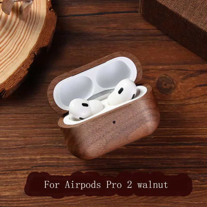 Wooden Protective Case with Lanyard for Airpods