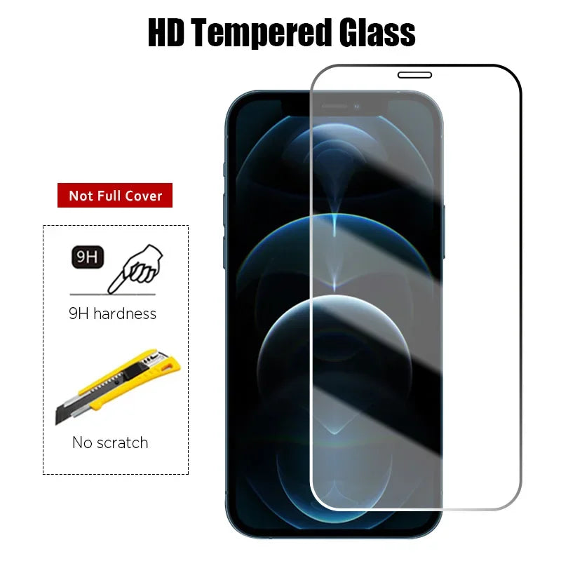 6 Pcs 2 in 1 Tempered Glass for iPhone