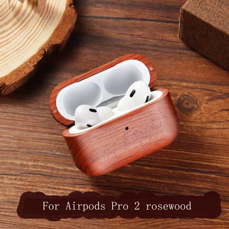Wooden Protective Case with Lanyard for Airpods