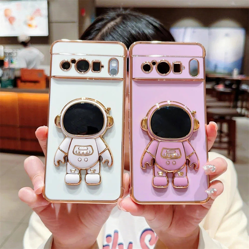 Cute Astronaut Fold Stand Holder Case for Google Pixel