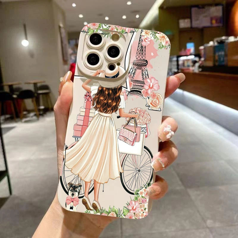 Flower Girl Pattern Decoration Phone Case for iPhone