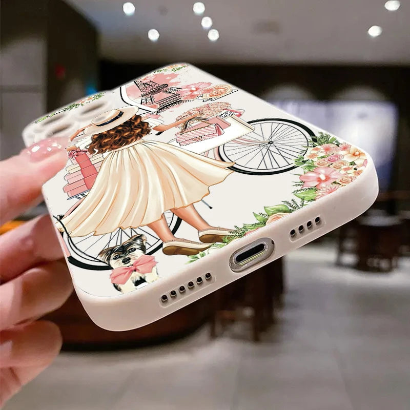 Flower Girl Pattern Decoration Phone Case for iPhone