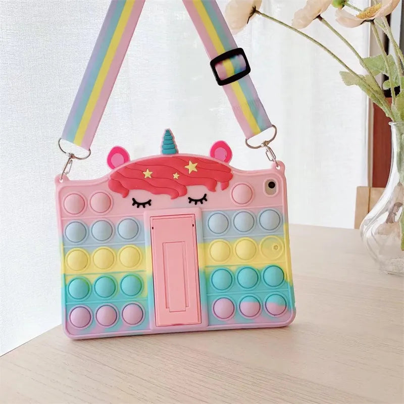 Kids Cartoon Unicorn Bubble Case For Galaxy Tab