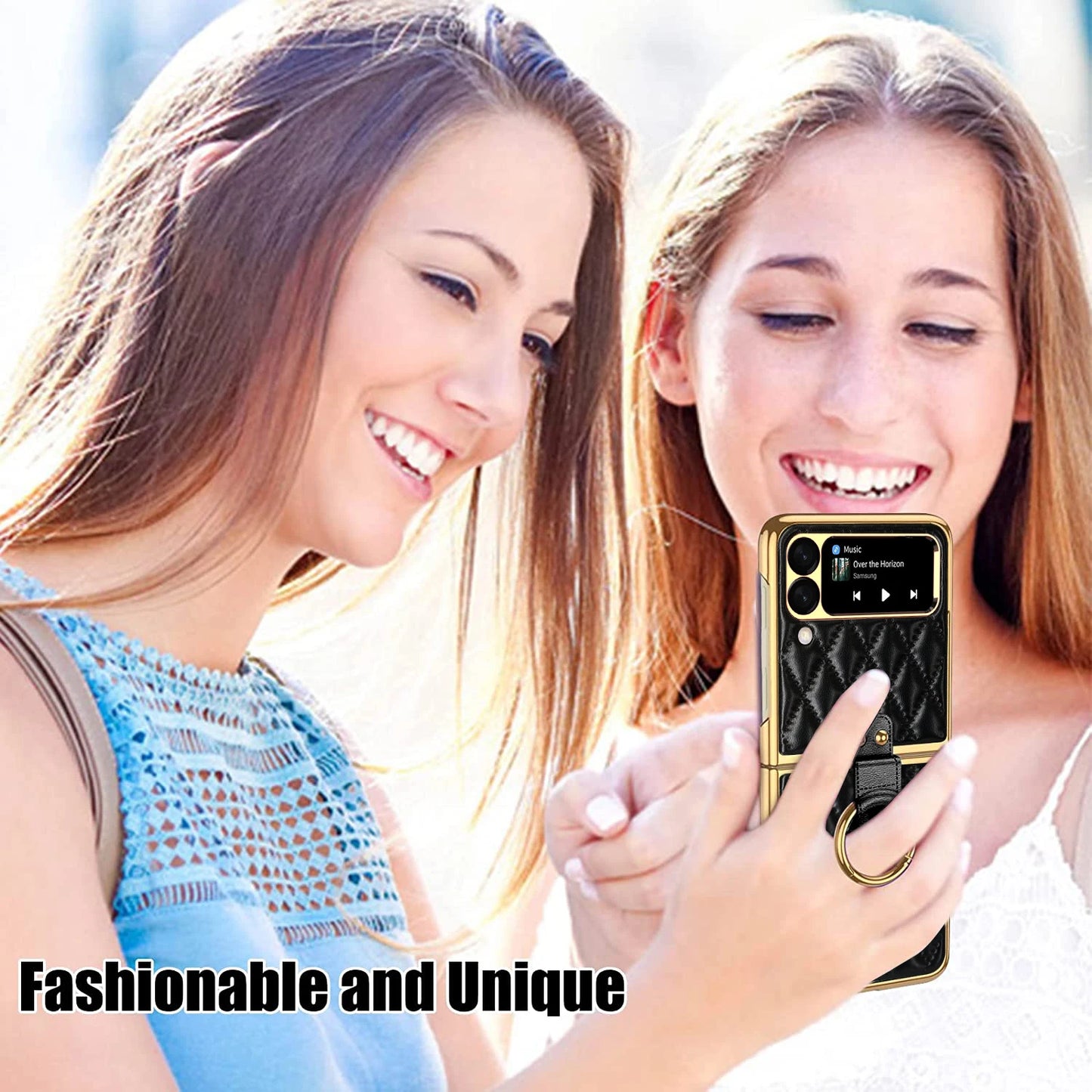 Luxury Diamond Air Cushion Leather Case for Galaxy Z Flip