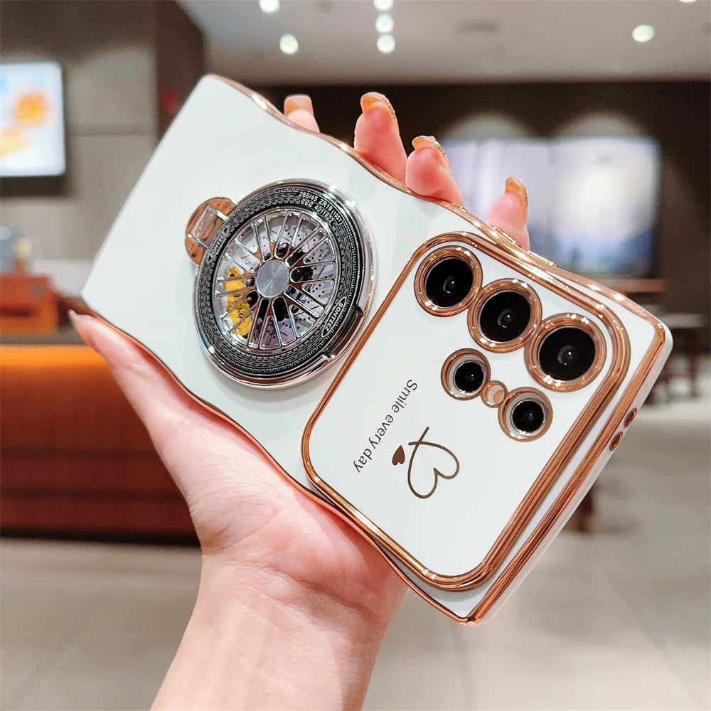 Gyroscope Rotating Bracket Wave Frame Case for Samsung