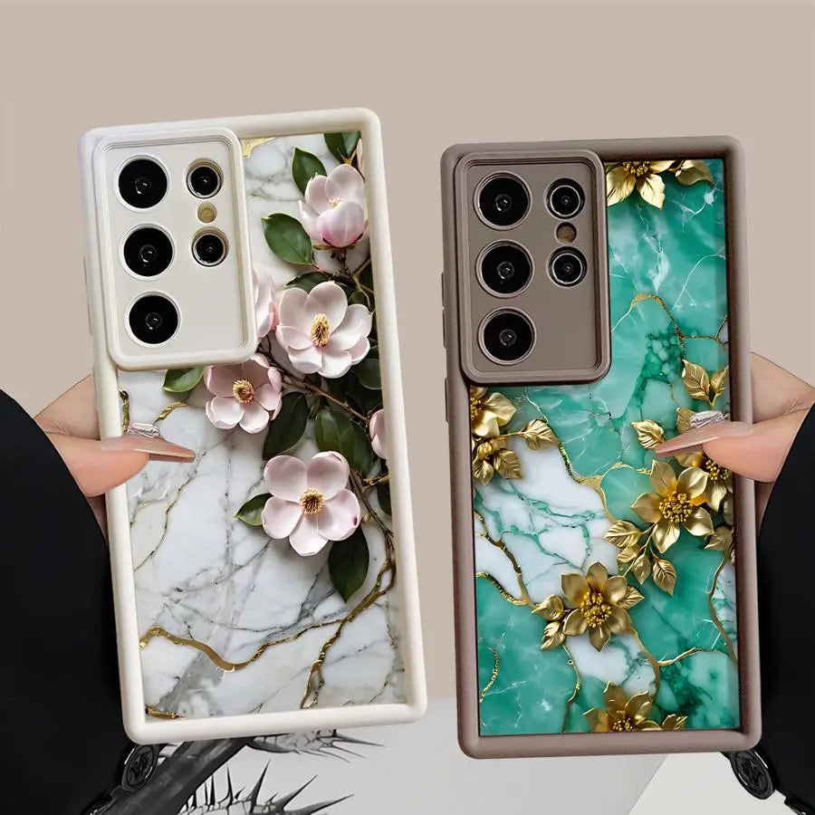 Flower Marble Phone Case for Samsung