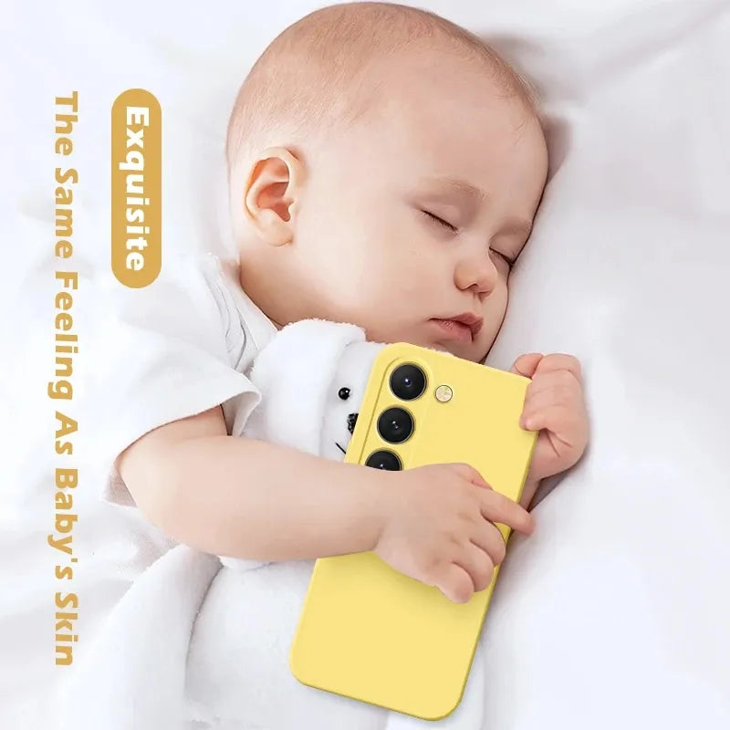 Square Liquid Silicone Phone Case For Samsung