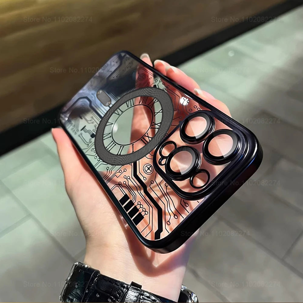 Fashion Luxury Clear Plating Magsafe iPhone Case