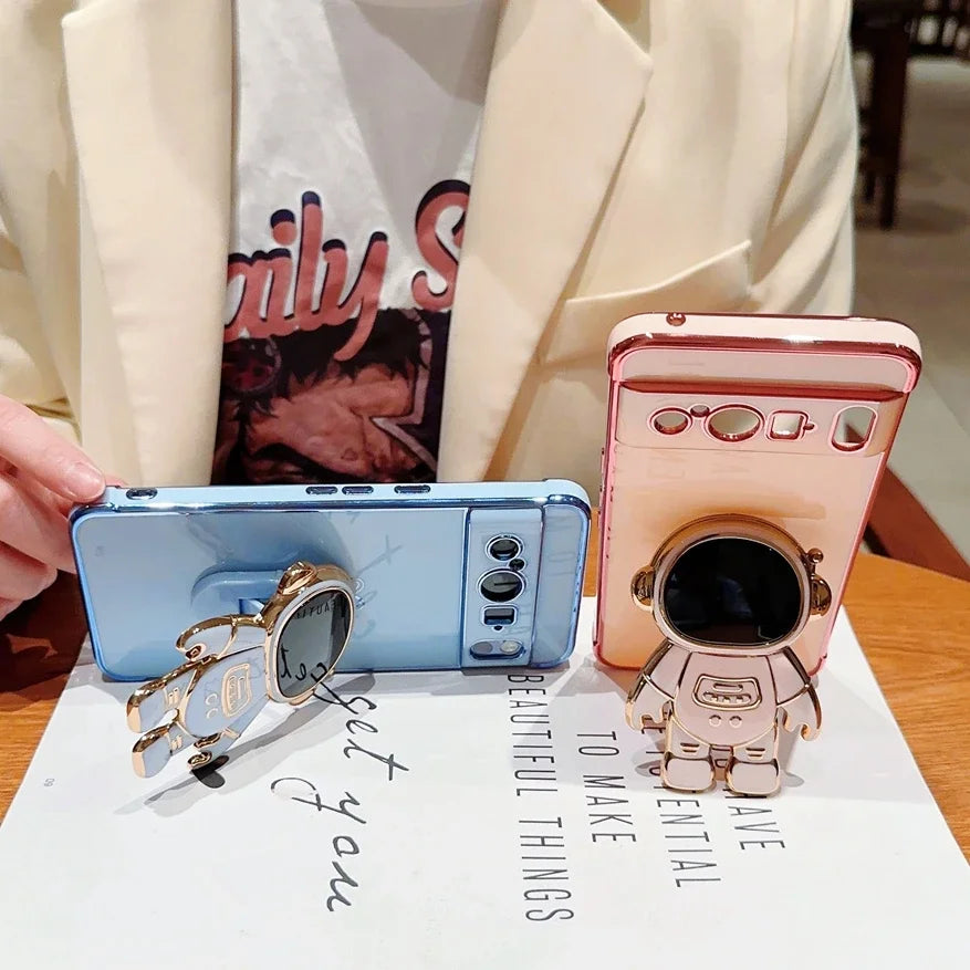 Cute Astronaut Fold Stand Holder Case for Google Pixel