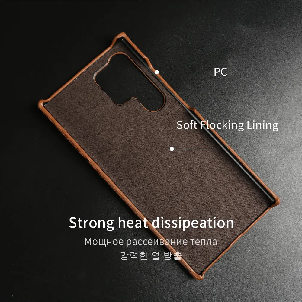 Ostrich Genuine Leather Case for Samsung