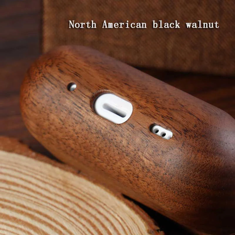 Wooden Protective Case with Lanyard for Airpods