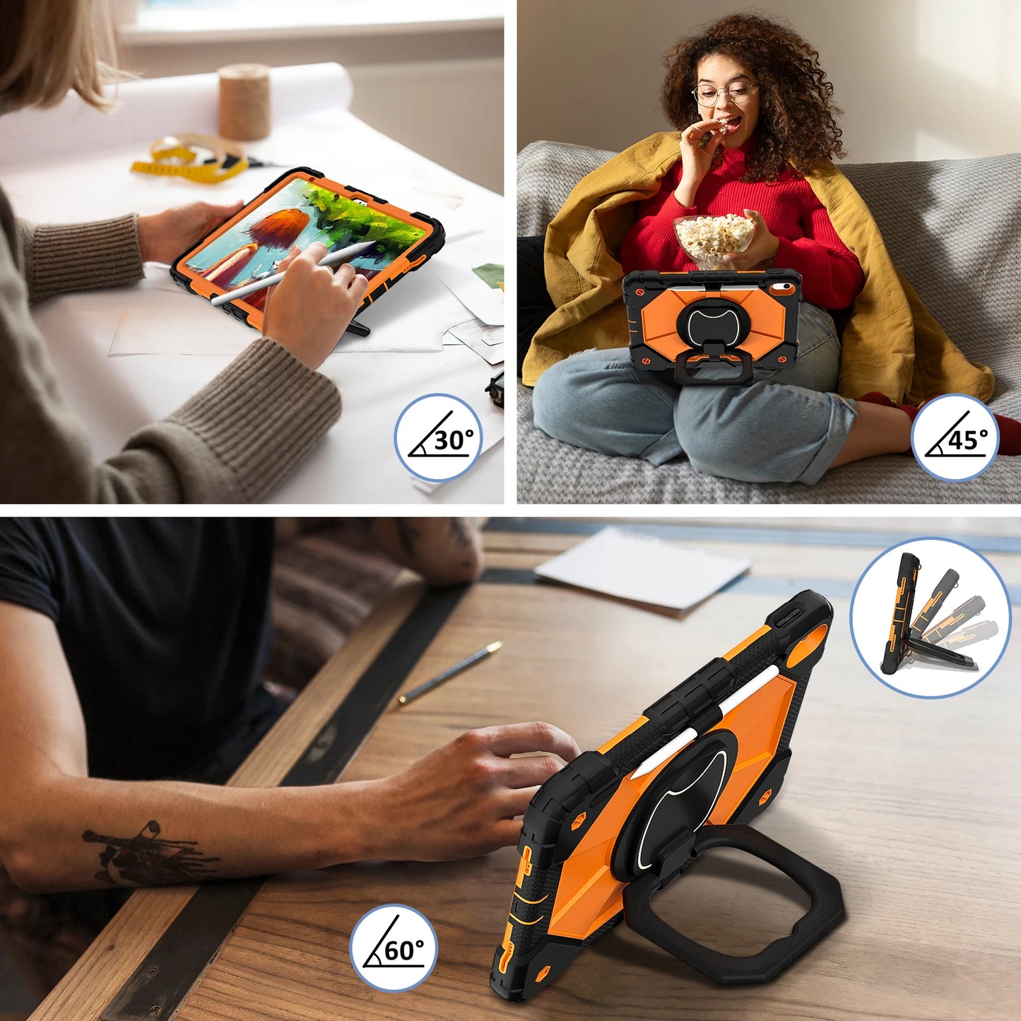 Protective Tablet Case for iPad with Satchel Stand