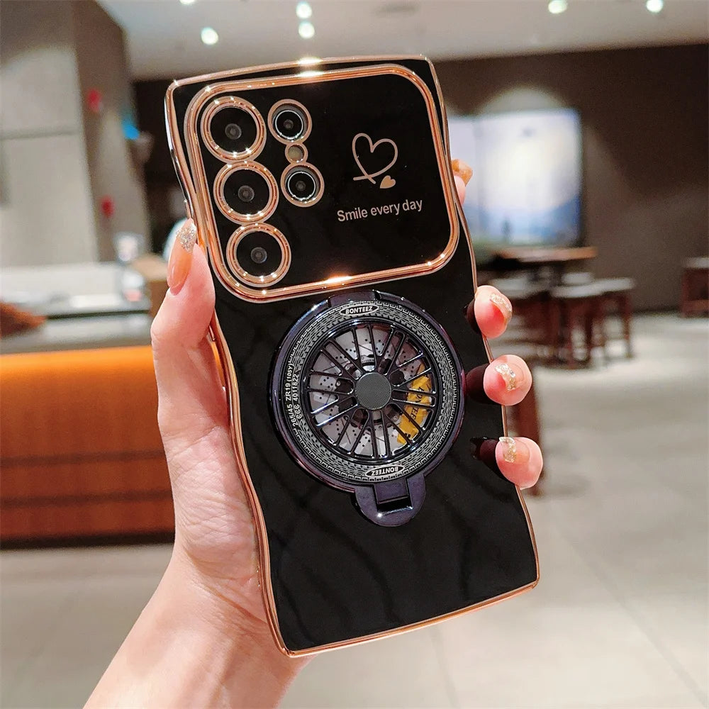 Gyroscope Rotating Bracket Wave Frame Case for Samsung