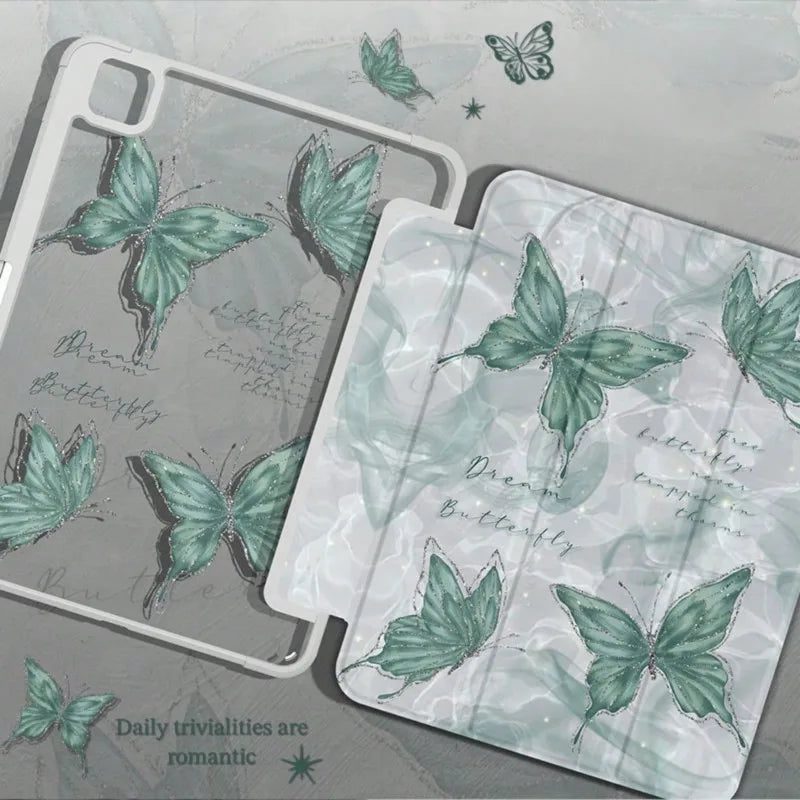 Water Wave Butterfly Case For iPad