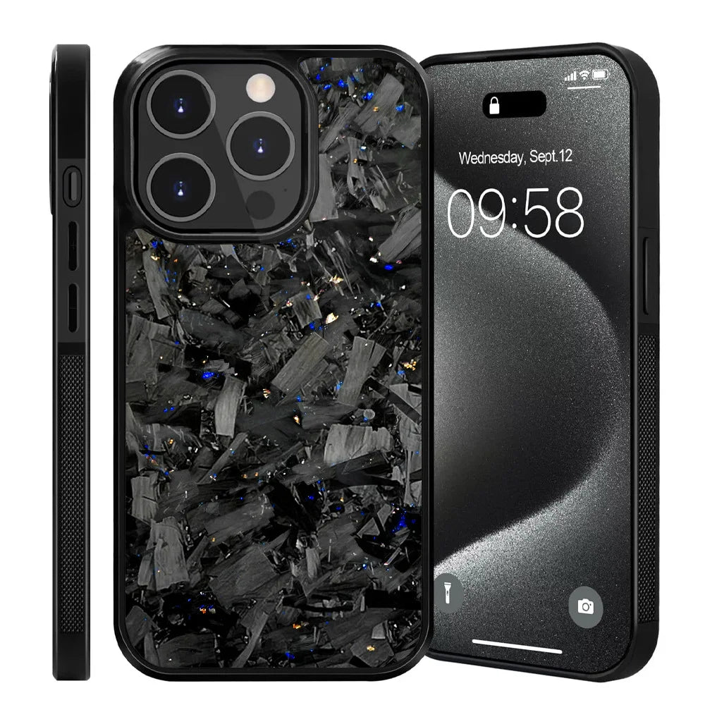 Magnetic Real Forged Carbon + TPU Case for iPhone