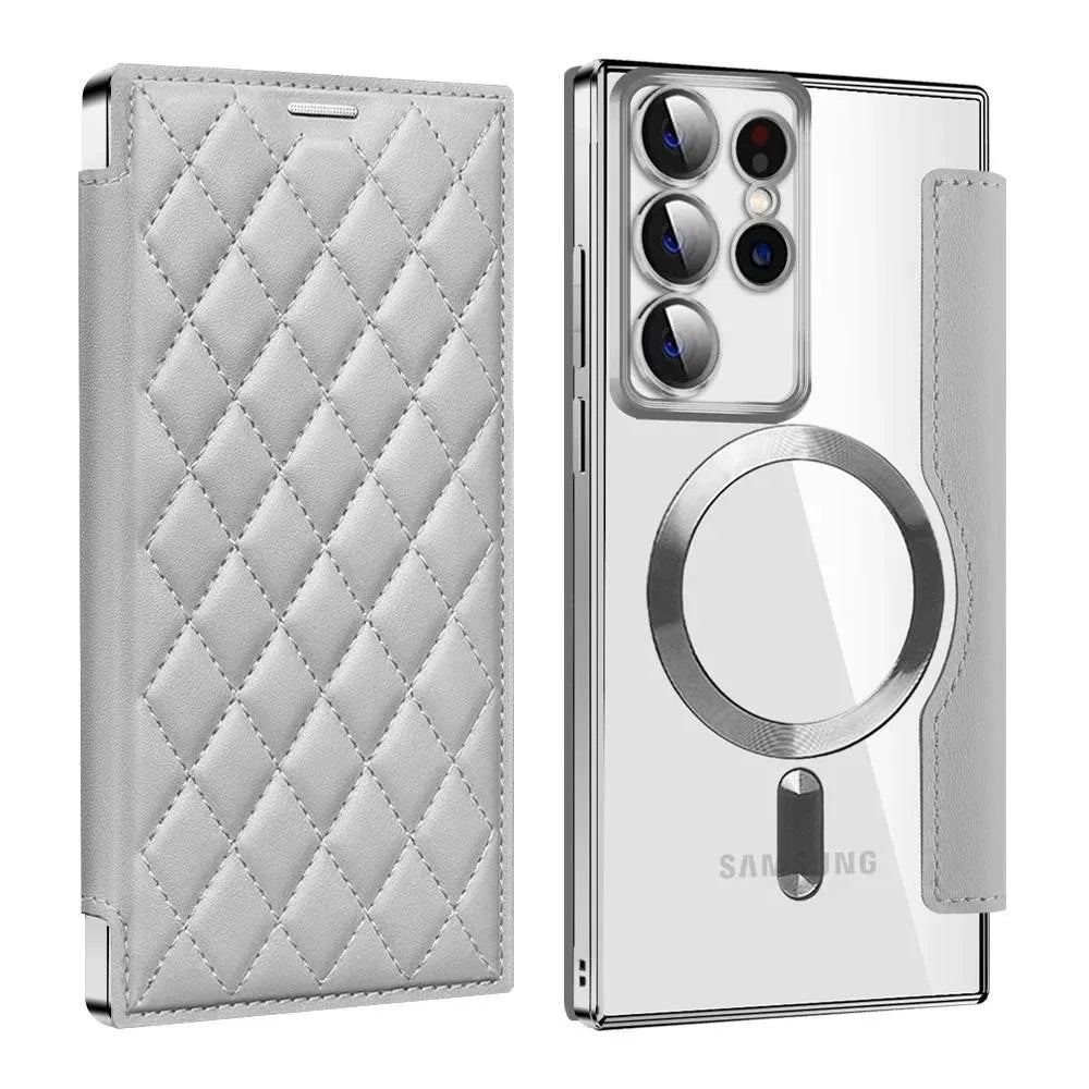 Card Holder Magnetic Leather Case for Samsung