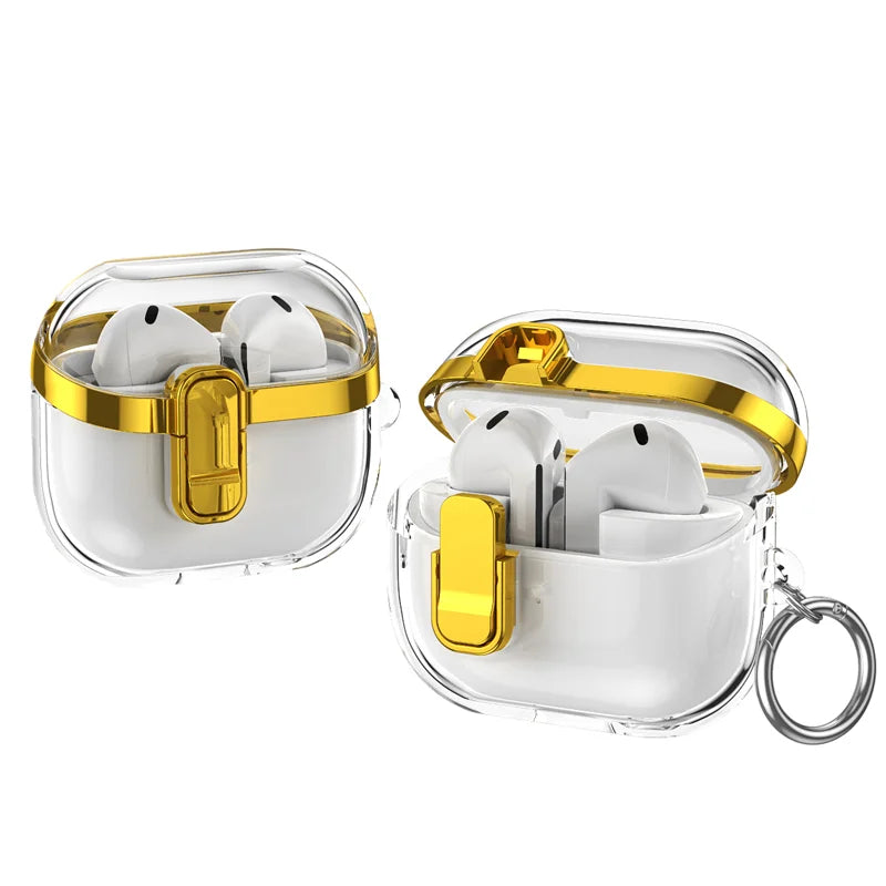 Transparent Lock Buckle Electroplating Case for Samsung Galaxy Buds