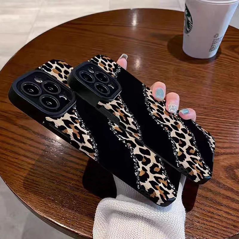Leopard Silione Phone Case For iPhone