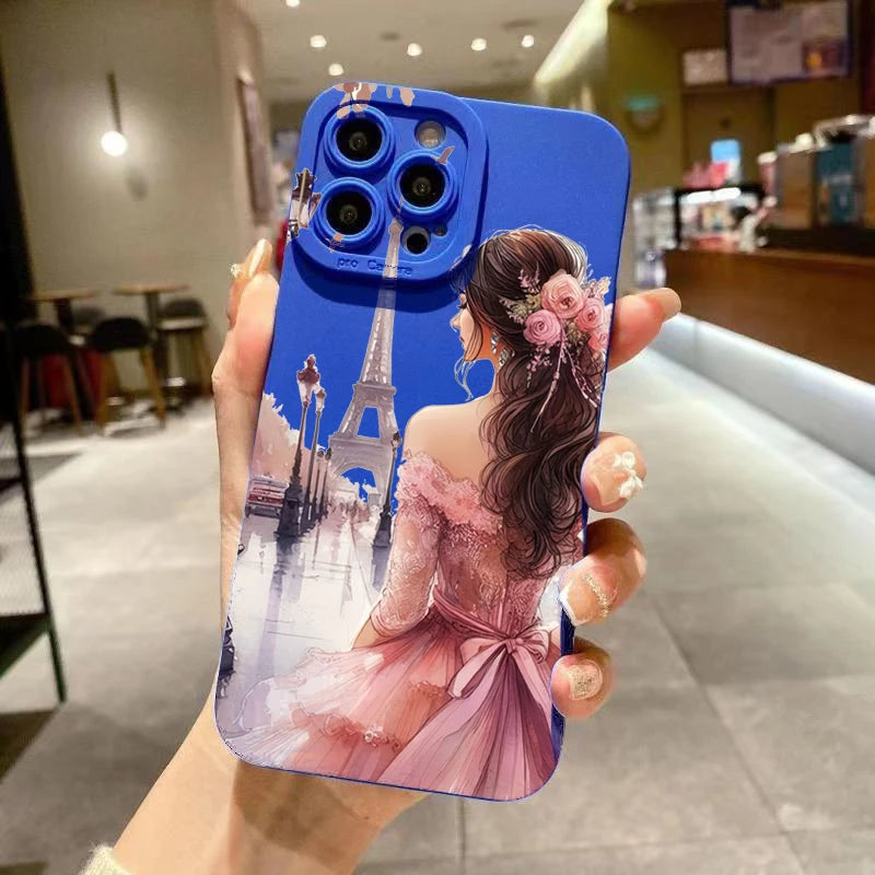 Flower Girl Pattern Decoration Phone Case for iPhone