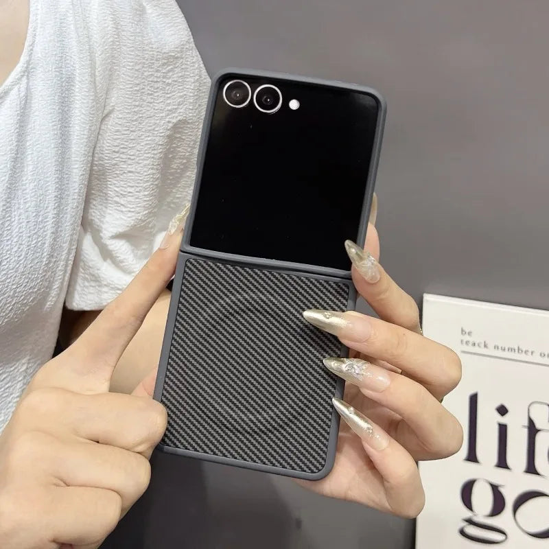 Carbon Fiber Textured Magnetic Phone Case for Samsung Z Flip