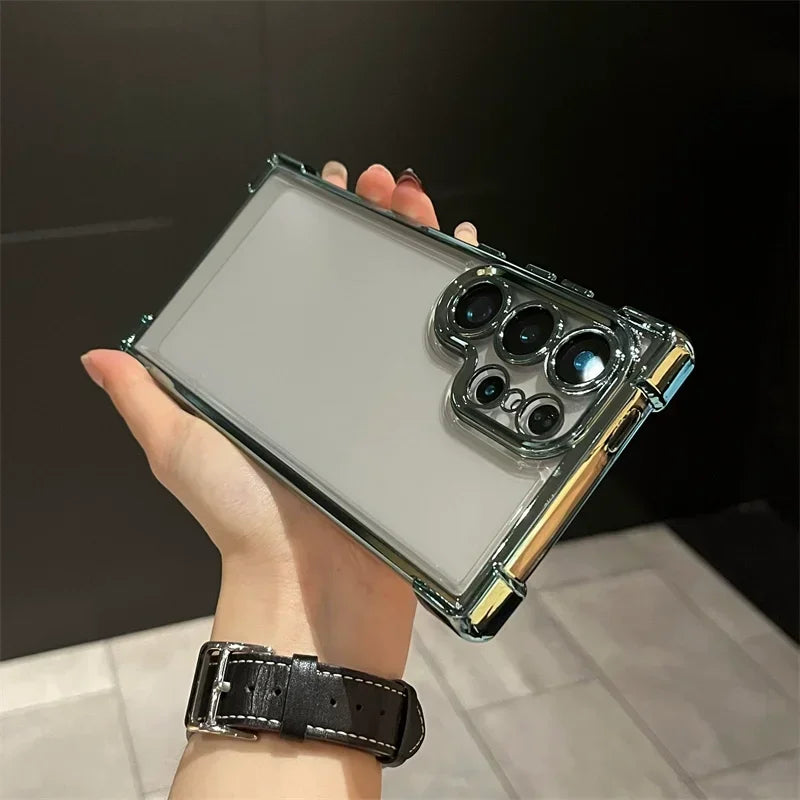 Plating Shockproof Transparent Soft Case For Samsung