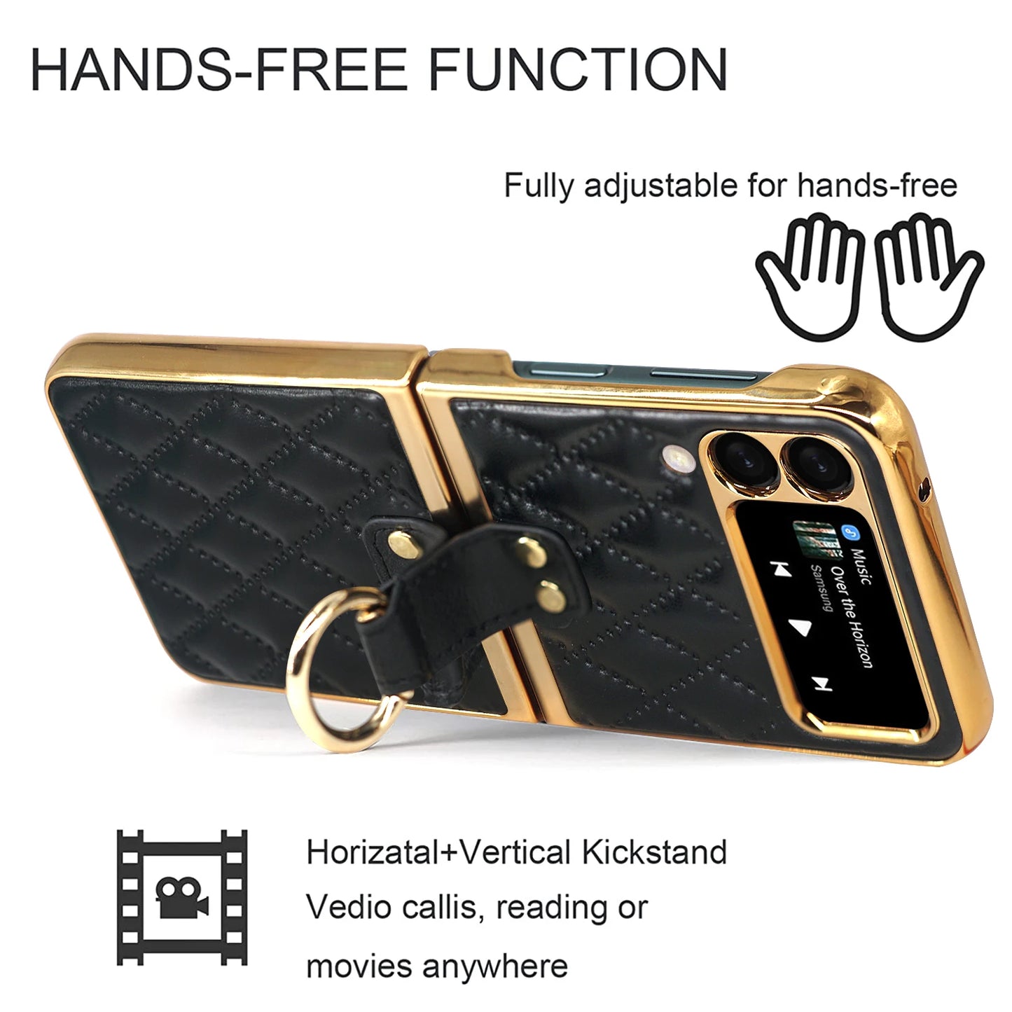 Luxury Diamond Air Cushion Leather Case for Galaxy Z Flip