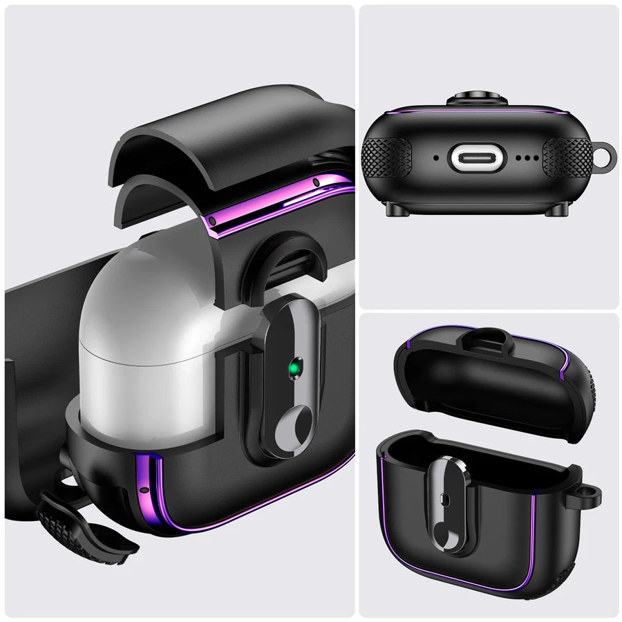 Armor locking clasp Earbuds Case For AirPods